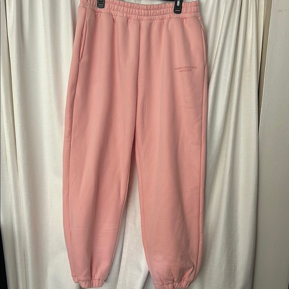Comfrt Collection Pastel Edit Light Pink Fleece Sweatpants